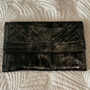 Vintage 1970s Eel Envelope Clutch